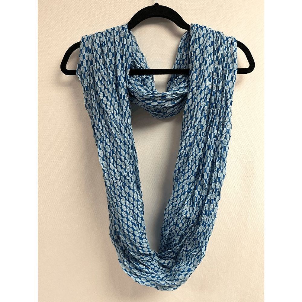 Womens Blue White Polka Dots Lightweight Scarf Shawl One Size
